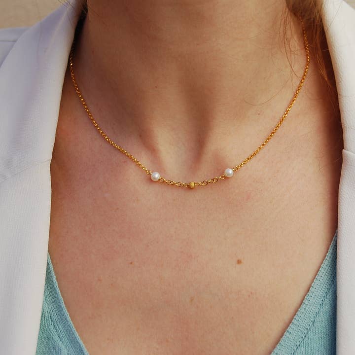 Colar de prata esterlina com pérolas. por atacado de Yneda Jewels