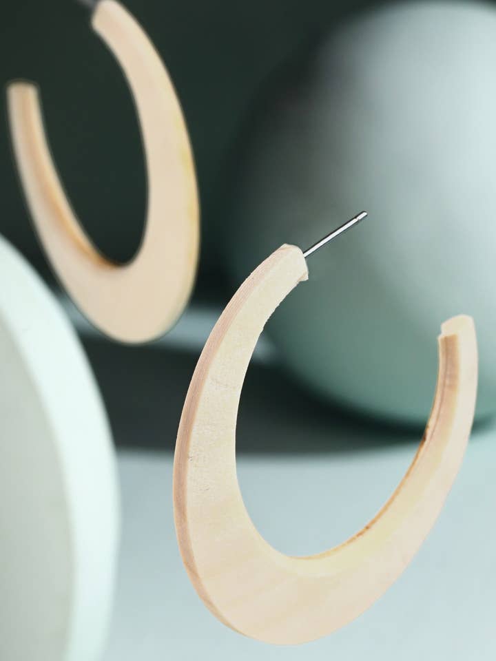 Chunky Colorful Wood Hoop Earrings for wholesale by Urbanista