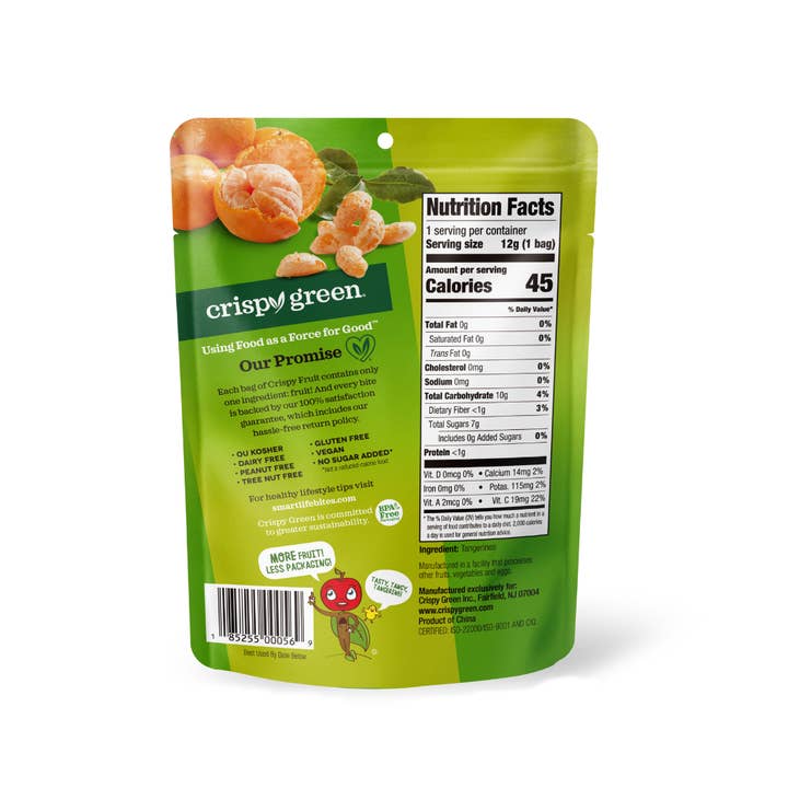 Crispy Green - Wholesale Dried/Dehydrated Fruit - Freeze Dried Tangerine 12g, Single1