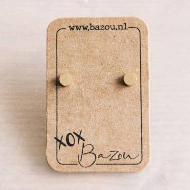 Bazou – wholesale Stud/post earrings – Stainless Steel Mini Ear Studs Round - Gold0