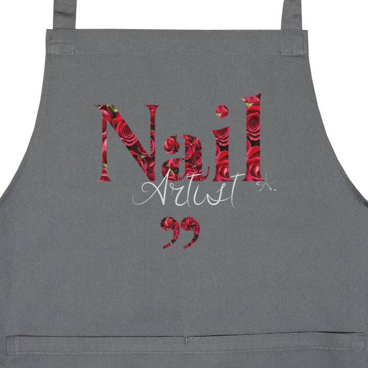 Doriana Cosmetics GmbH - Wholesale Apron - Apron with pocket - Nail Artist Red Roses3