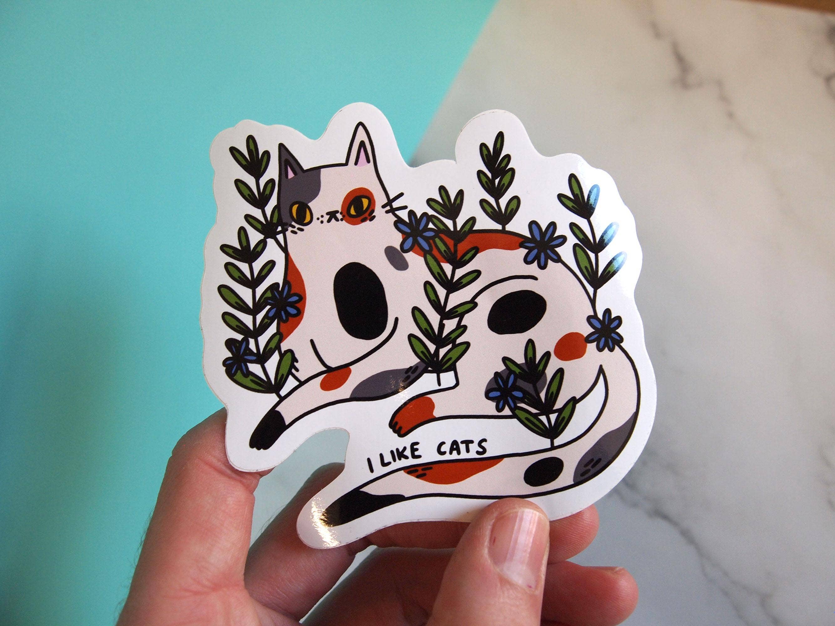 I LIKE CATS – wholesale Sticker – Calico Cat Vinyl Decal Sticker6