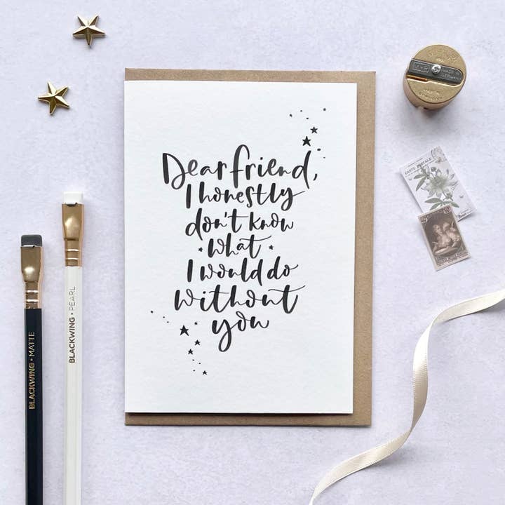 Dear Friend for wholesale by Jen Roffe Lettering Studio
