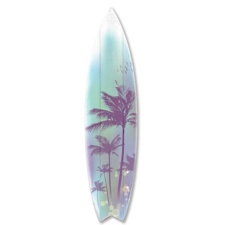 Jarmz Designs - Wholesale Wall Accent - SURF BOARD WALL ACCENT PALM TREE ART (TEAL)