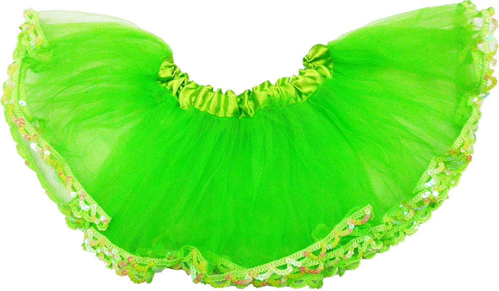 Wenchoice - Wholesale Tutu - Kids - Solid Green Tutu With Sequin Trim0