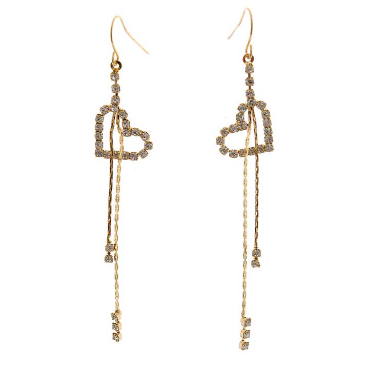 Øreringe med guldbelagte krystalhjertevedhæng for engroshandel hos Cool Crystals