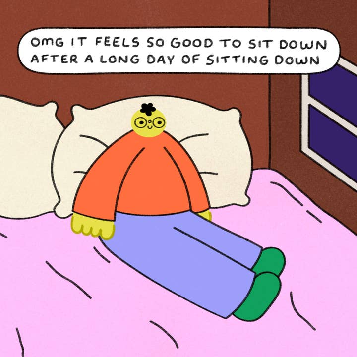 It Feels So Good To Sit Down After A Long Day Of Sitting Down for wholesale by Orange Juice For Dinner