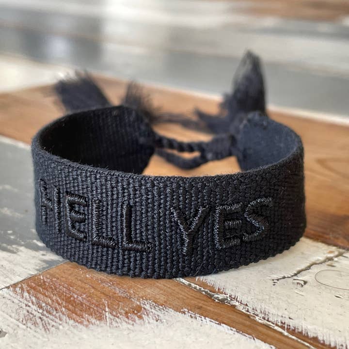 Parsley & Pepper - Wholesale Woven/Braided Bracelet - HELL YES statement bracelet woven, embroidered0