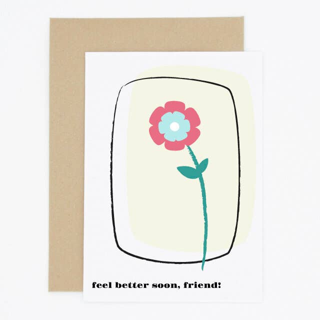 Cartão de melhoras Scandi Pink Flower por atacado de Madame Annie et Fils