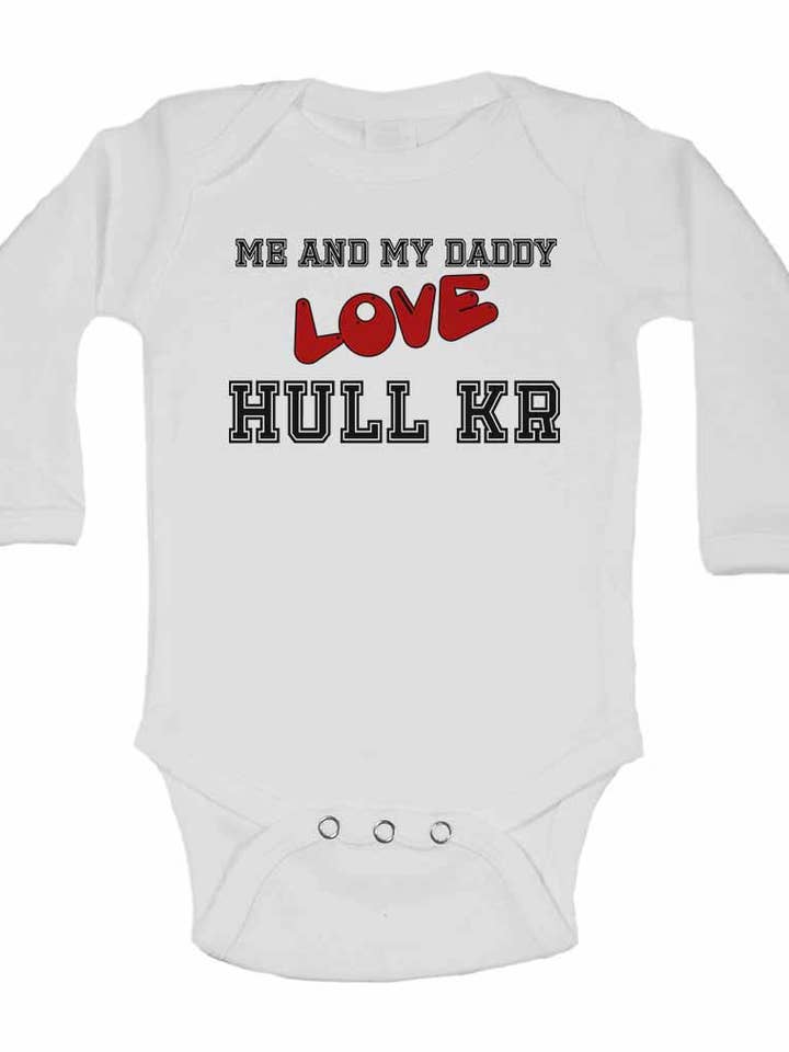 Me and My Daddy Love Hull Kingston Rovers - Coletes de Manga Comprida para Menino e Meninas por atacado de Little Ratbag