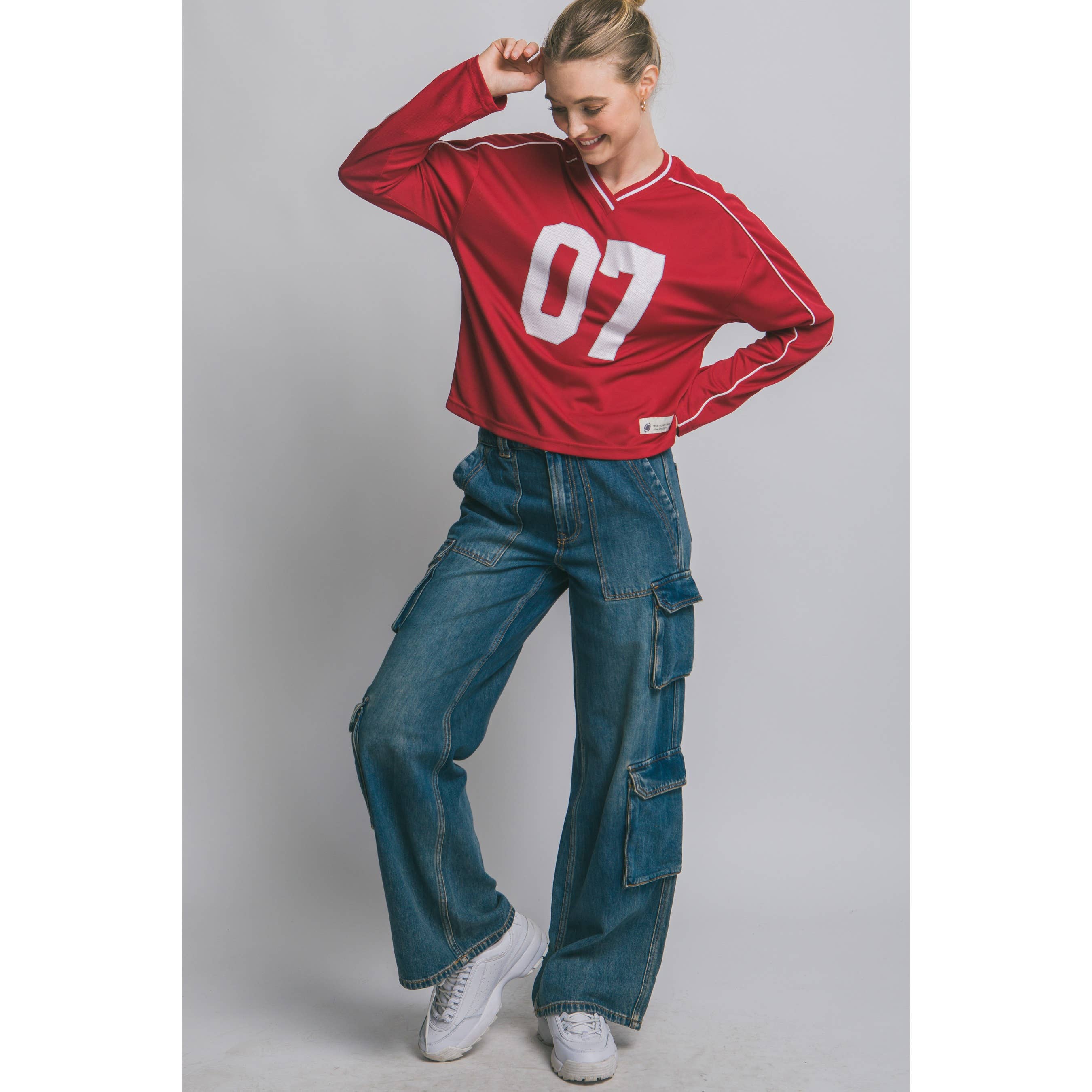 Style Up - Vente T-shirt sérigraphié – femme - Haut de maillot à manches longues inspiré du varsity6