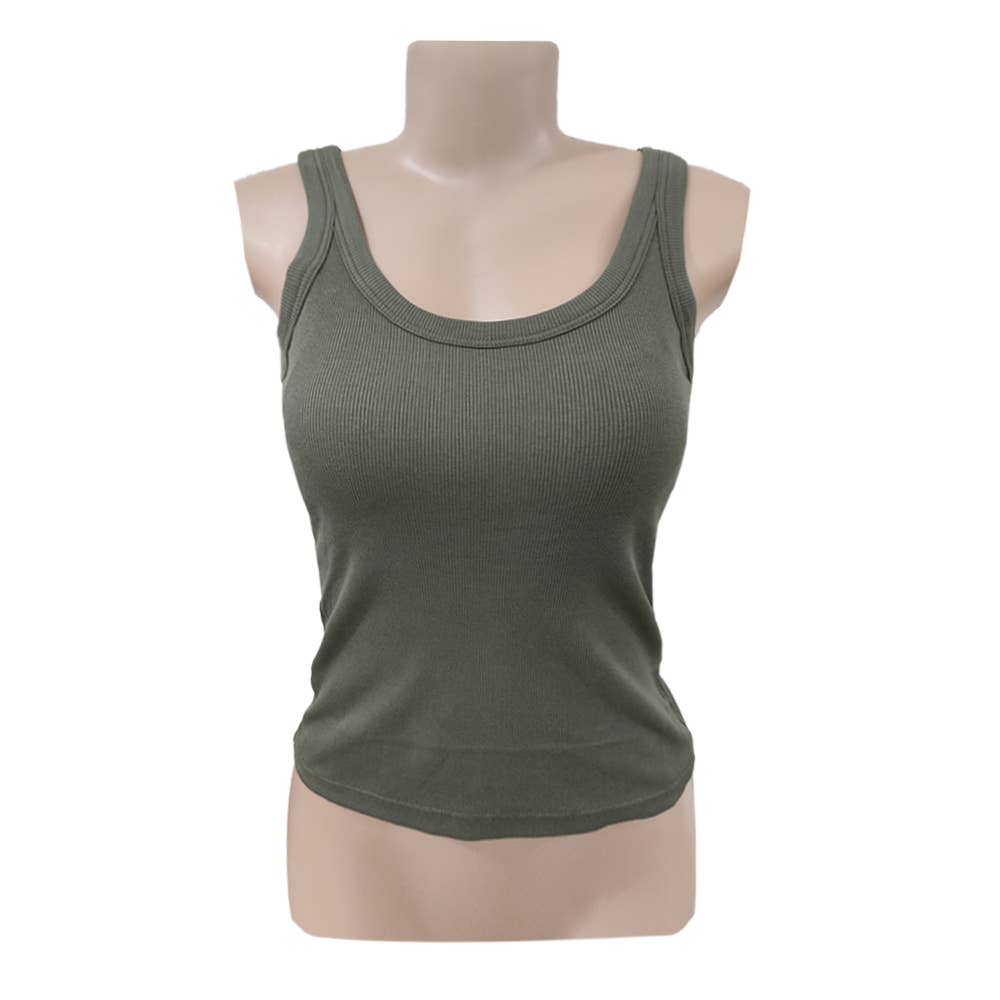 Rosa Clothing - Wholesale Tank Top - Women's - Essential basic rib tank top with built in bra in 13 colors37