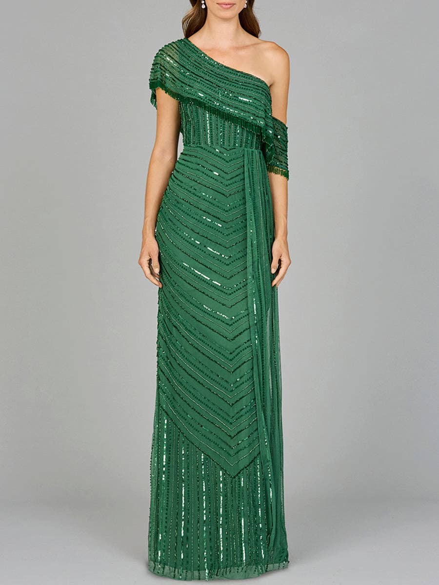 Lara New York - Wholesale Gown - Women's - Off Shoulder Sheath Beaded Gown2