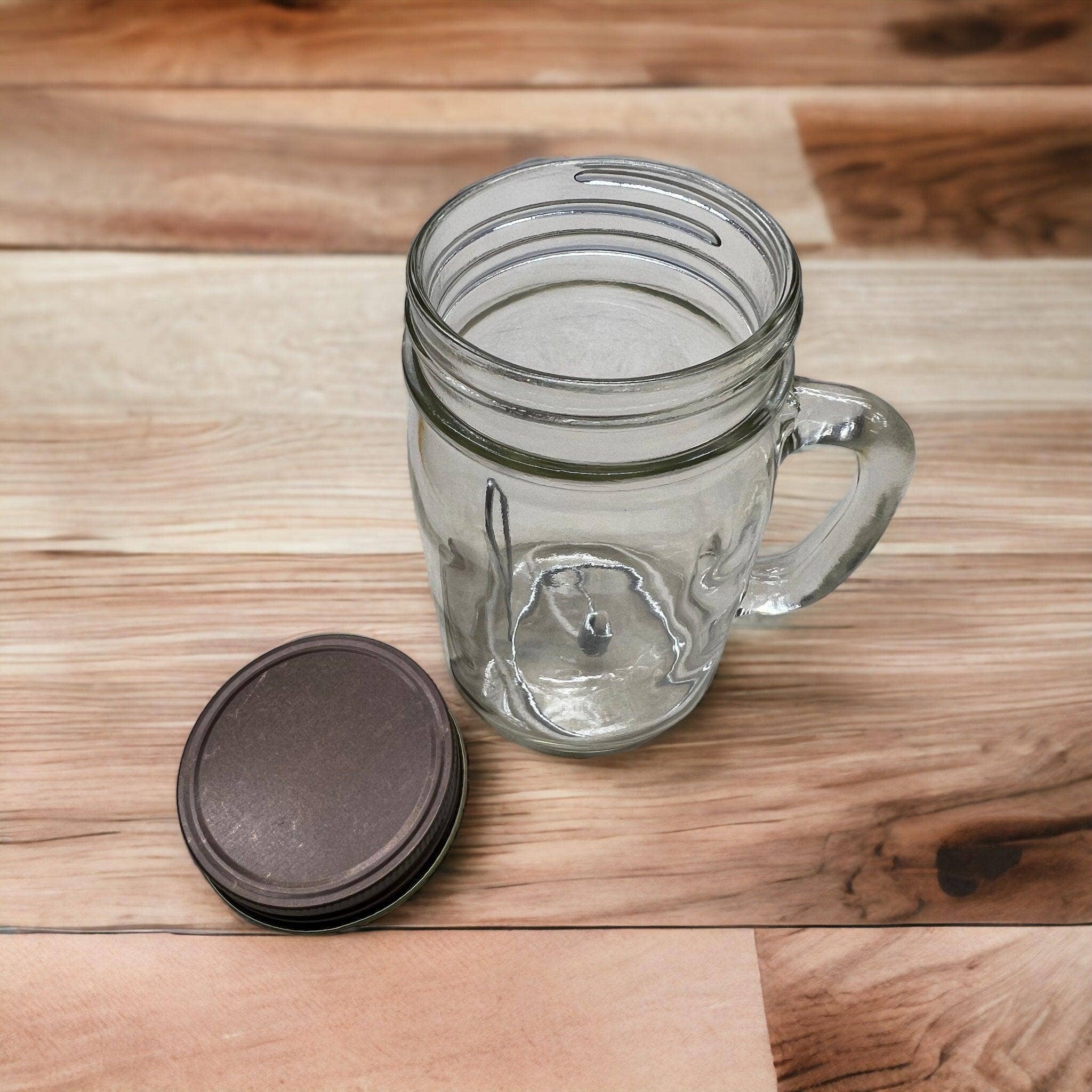 VIAI Beauty - Wholesale Pot/gevulde kaars - Kaarsenlamp met olijfolie - Mason Jar met handvat - Noodhulp - Stroomuitval0