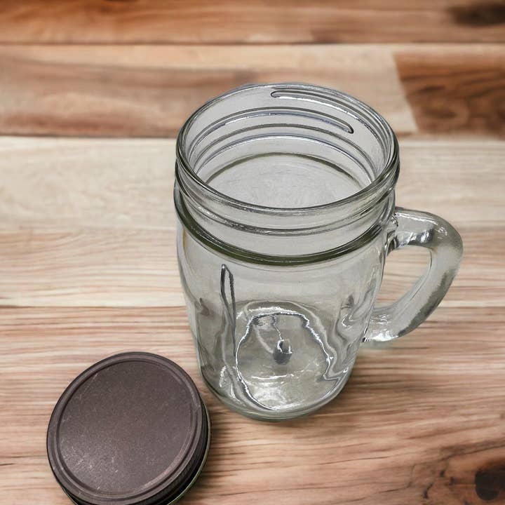 VIAI Beauty - Wholesale Jar/Filled Candle - Olive Oil Candle Lamp - Handle Mason Jar - Emergency Backup - Power Outage0