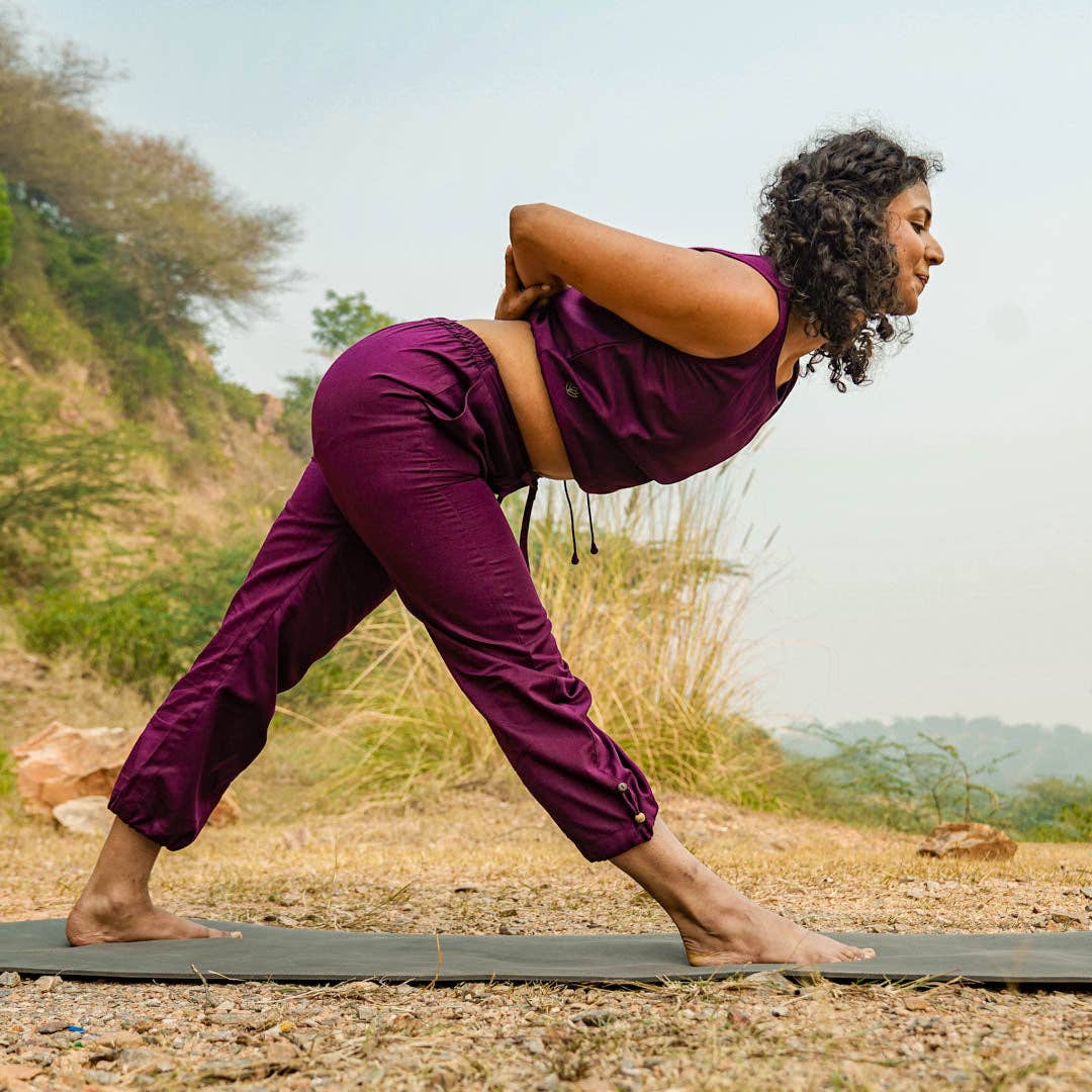 AKISO – wholesale Athletic pants – Women′s – Women Cotton Yoga Pants Purple -Ananda15