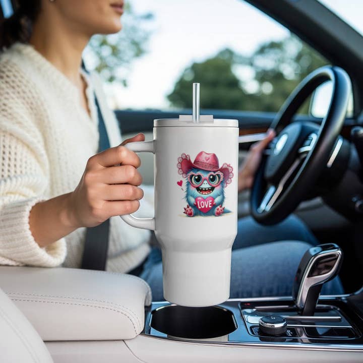 3dRose - Wholesale Insulated Mug/Tumbler - 3dRose, An image of a funny blue Chupacabra, Valentine Day gift, charm, Tumbler9