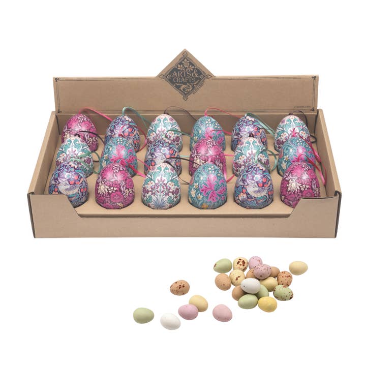 Arts & Crafts - Mini Tin Eggs (4 Asst) with Chocolate Eggs for wholesale by Tin Treats