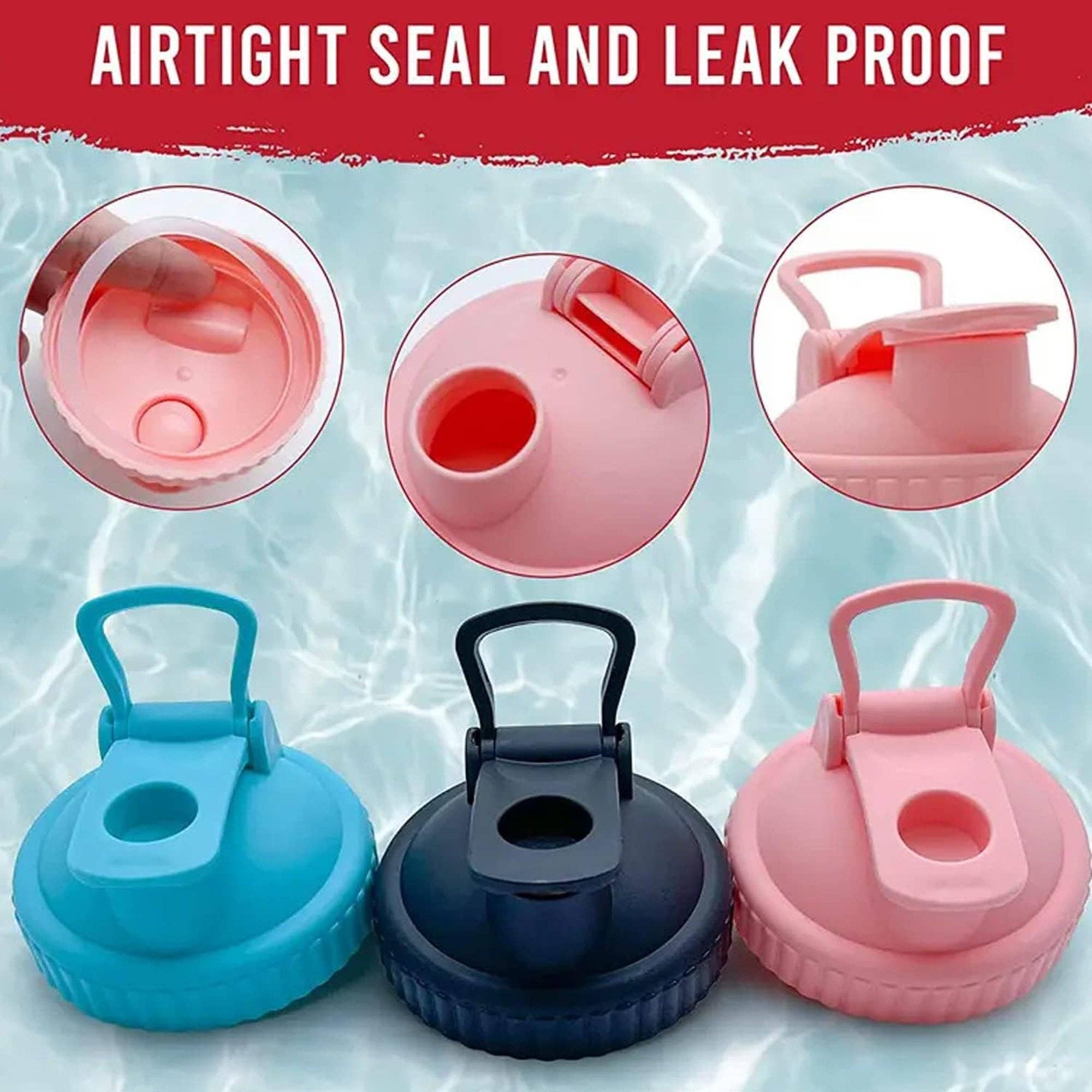 Vigor Path – Großhandel Lebensmittelbehälter – 2er-Pack Weithals-Einmachdeckel mit Klappverschlüssen für Einmachgläser - Wiederverwendbar, auslaufsicher und ideal zum Ausgießen von Milch, Kaffee, Limonade und mehr (Gläser nicht enthalten) - Schwarz3