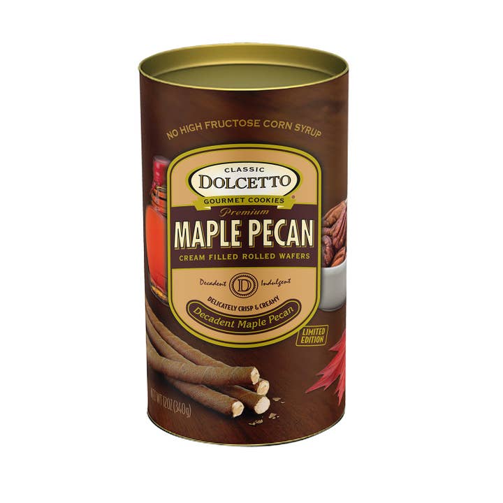 Dolcetto Wafer Rolls Maple Pecan 12 oz for wholesale by Wholesome Good