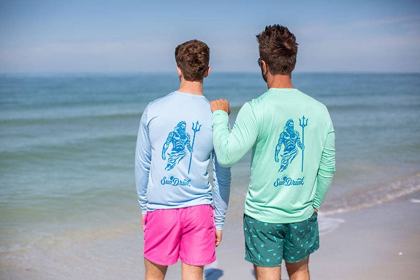 Sun Drunk - Wholesale Rashguard - Men's - UPF 50+ Sun Shirt- Poseidon Mint5