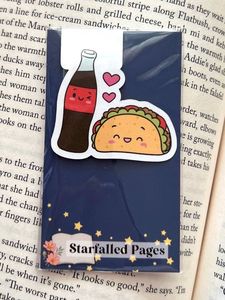 Soda mexicain et tacos - Marque-page magnétique pour la vente par Starfalled Pages