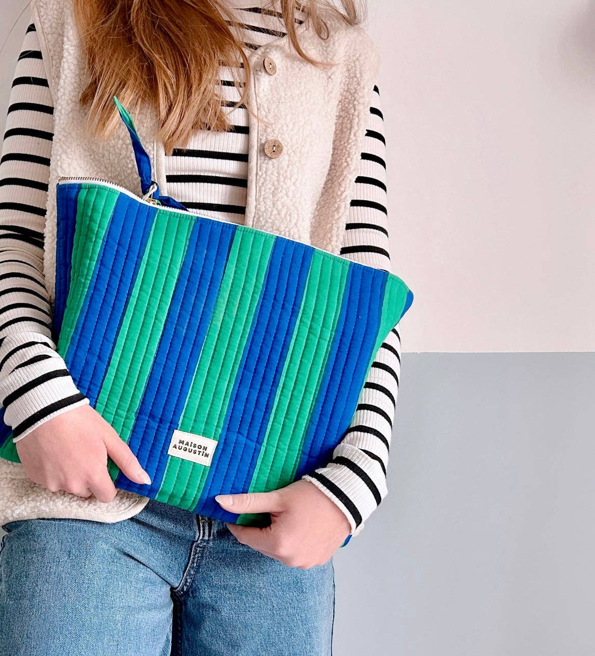 Maison Augustin - Wholesale Laptop/Tablet Case - Women's - STRIPE PRAIRIE laptop case0