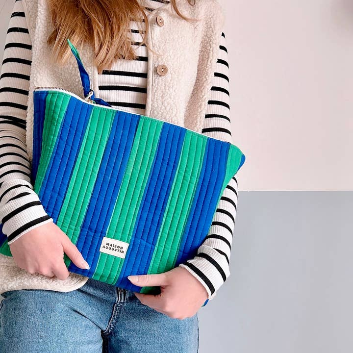 Maison Augustin - Wholesale Laptop/Tablet Case - Women's - STRIPE PRAIRIE laptop case