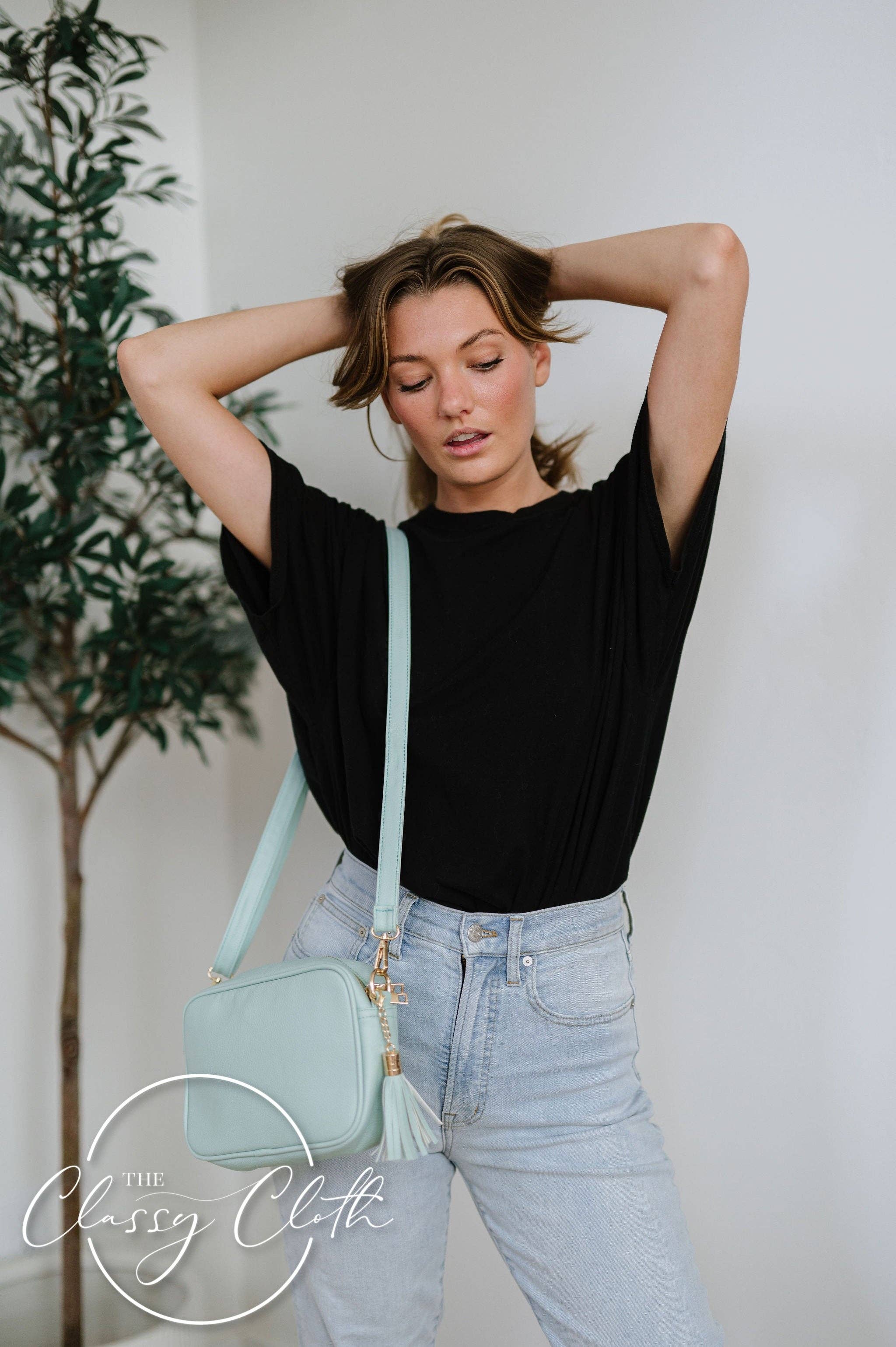 The Classy Cloth WS - Wholesale Crossbody Bag - Women's - Clara Crossbody Bag R - Sea Glass - Flower Power RTS2