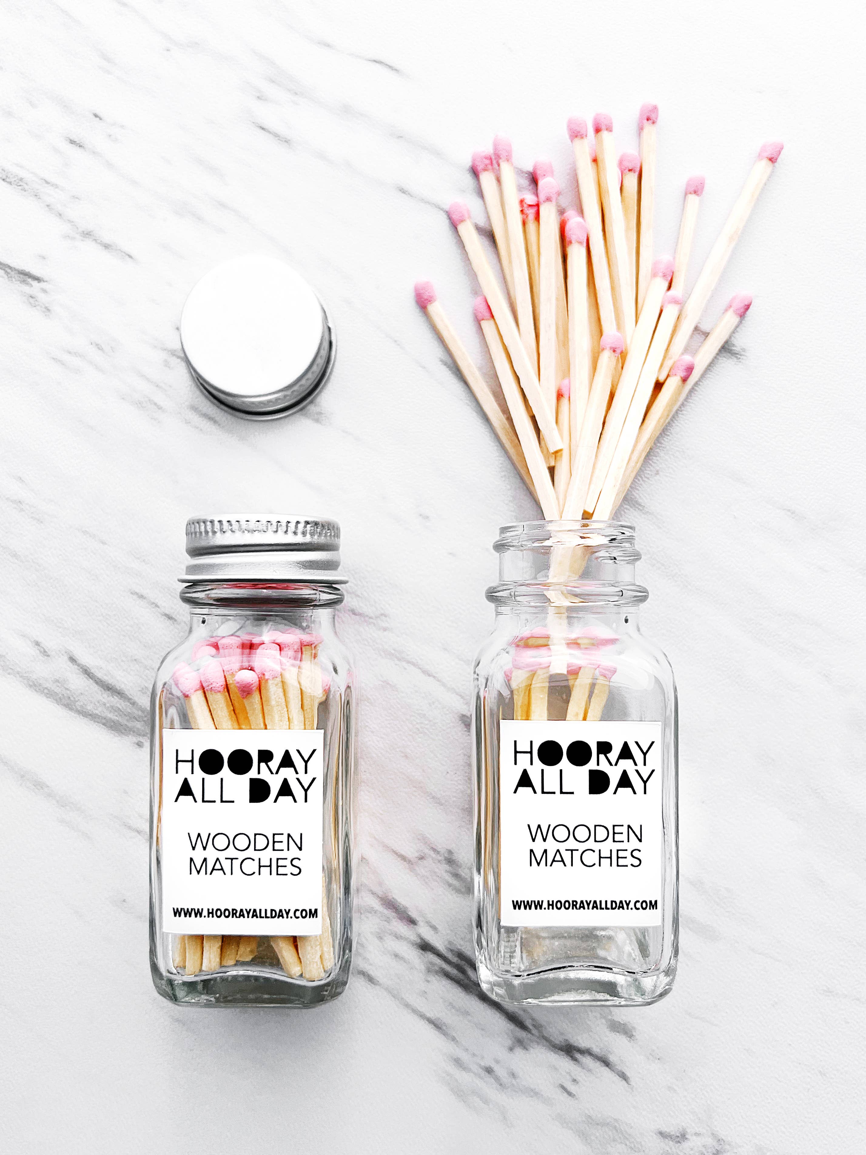 Hooray All Day - Wholesale Matches - Colorful Wooden Matches In Little Glass Bottle - New Colors!0
