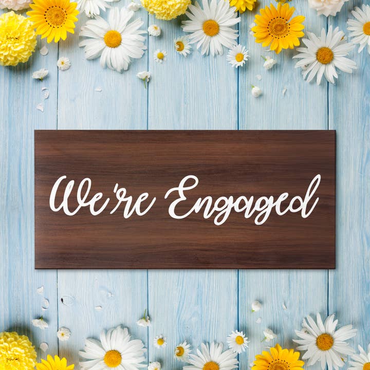 JennyGems – wholesale Sign – We're Engaged - Wooden Engagement Sign3