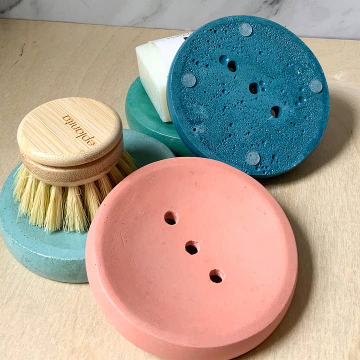 Left Corner Goods - Wholesale Bath Soap Dish - Concrete Round Soap Dish with Drainage Holes 7