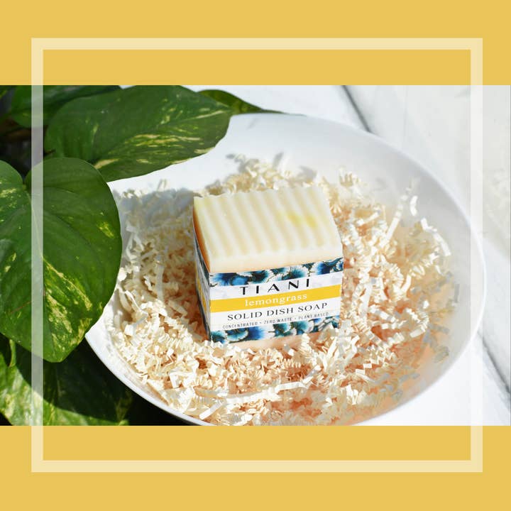 Solid Dish Soap: Lemongrass for wholesale by Tiani Body Care