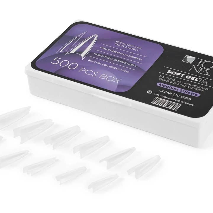 Tones Acrylics | Gels | Nail Art | Nail Tools & Accessories - Wholesale Press-On/Fake Nails - Soft Gel Tips Medium Stiletto - 500pcs