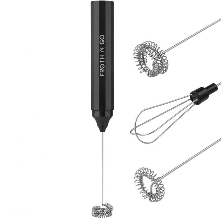 Mousseur à lait de voyage rechargeable Froth N Go - Noir pour la vente par Zulay Kitchen