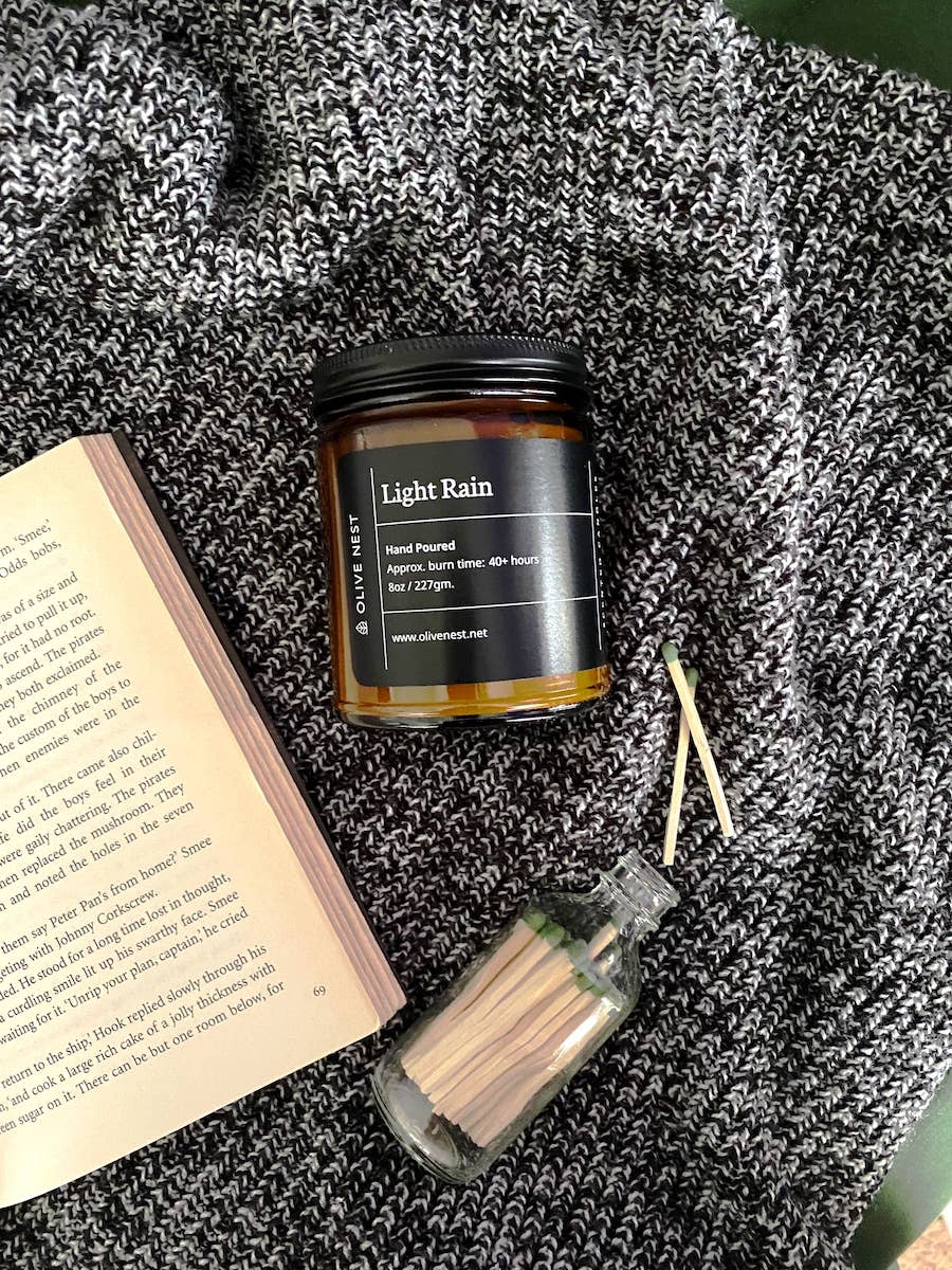 OLIVE NEST - Wholesale Jar/Filled Candle - *Best Seller* Light Rain Soy Blend Wood Wick Candle1