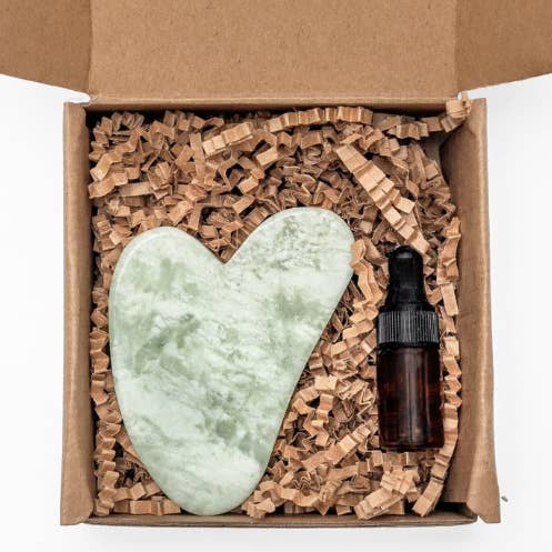 Jade Gua Sha Set for Lymphatic Drainage & Facial Sculpting for wholesale by Little Buddha by Daisy