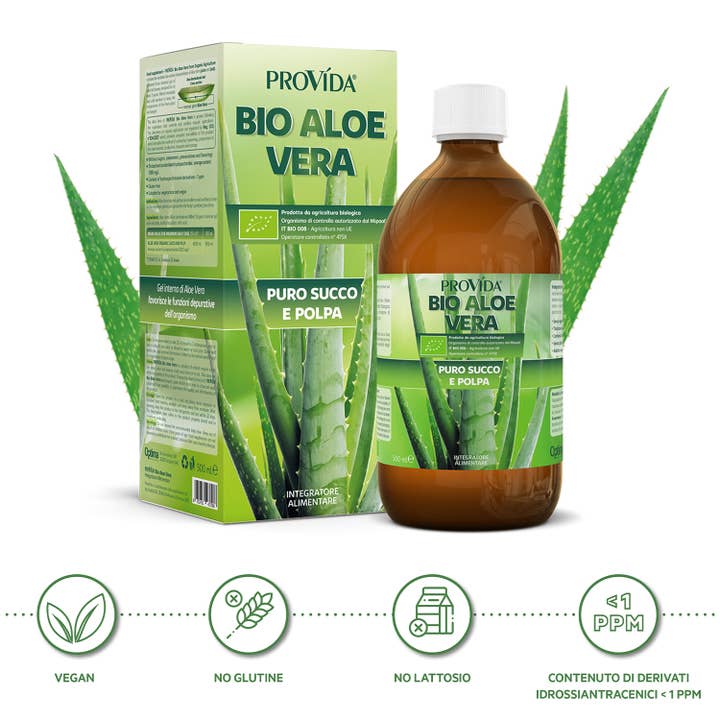 OPTIMA NATURALS - Wholesale Oral Supplement/Vitamin - Provida Bio Aloe Vera Pure Juice and Pulp, 500ml - box9
