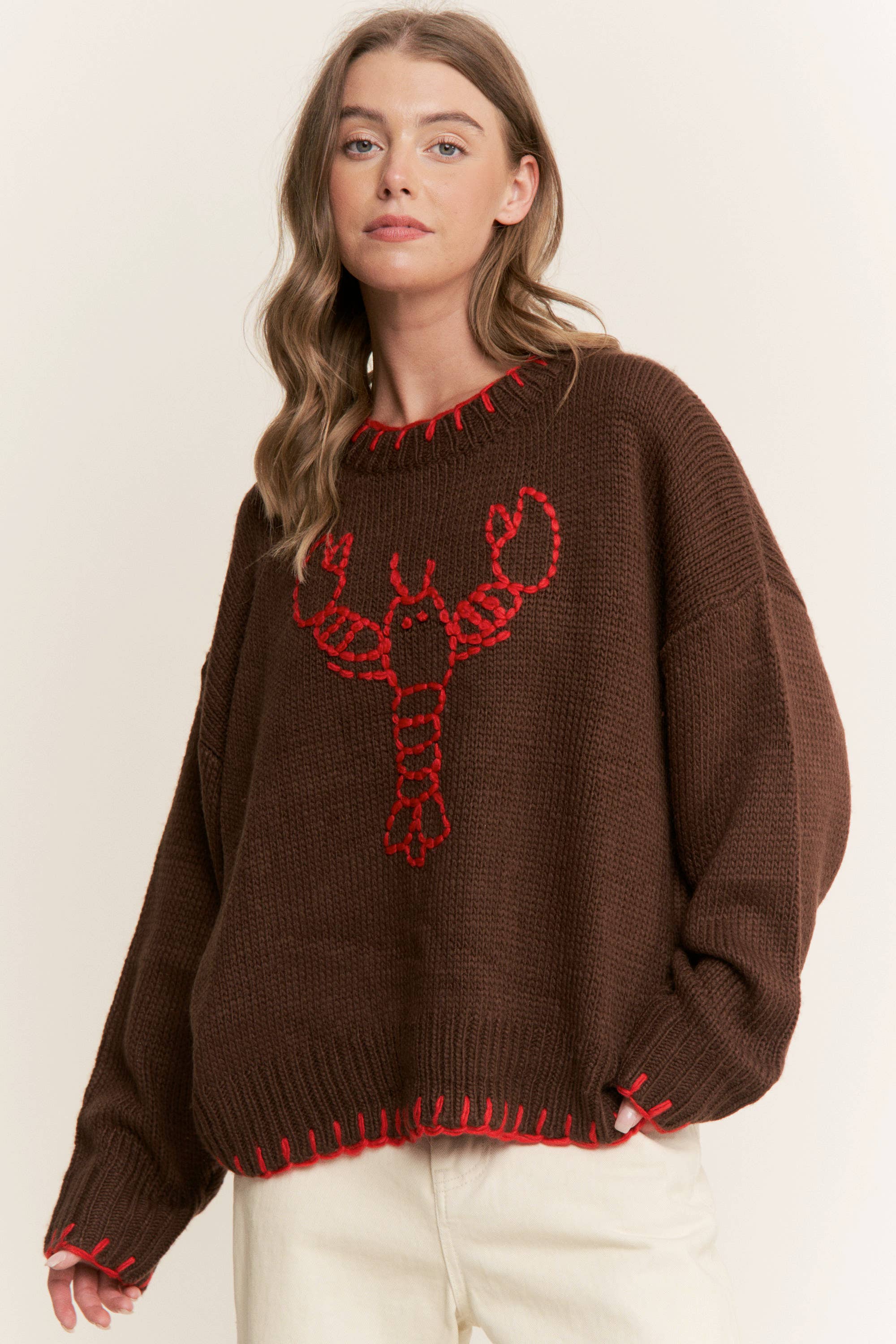 Sweet Generis - Wholesale Knit Sweater - Women's - MY LOVELY LOBSTER CASUAL PULLOVER SWEATER35