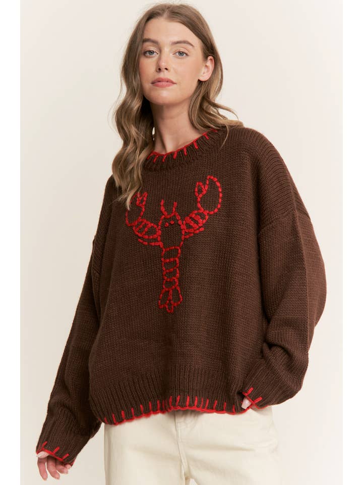 Sweet Generis - Wholesale Knitted jumper – Women′s - MY LOVELY LOBSTER CASUAL PULLOVER SWEATER37