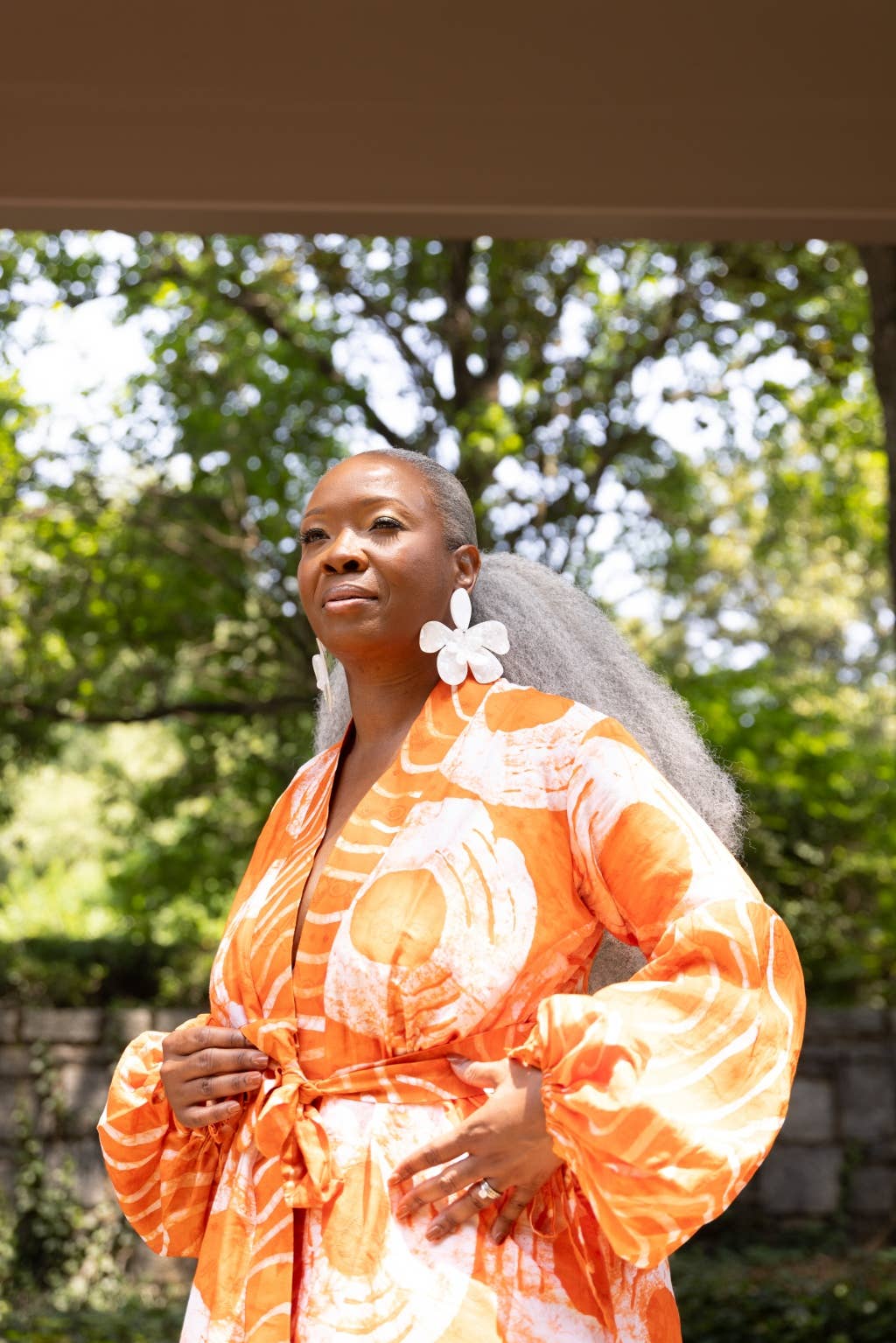 Besida - Wholesale Kimono - Women's - Mafarki Kimono Orange African Print Hand Dyed Jacket Robe2