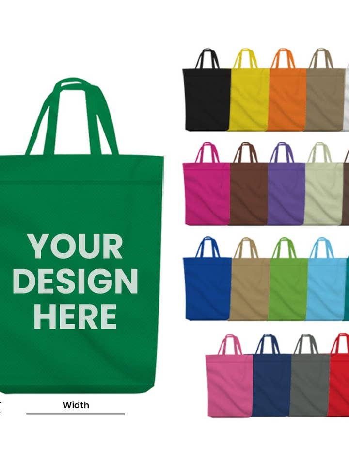 Handle Custom Printed Non-Woven Tote Bags with 2 Inch Bottom Gusset | The Value II Tote Bags for wholesale by Non Woven Totes
