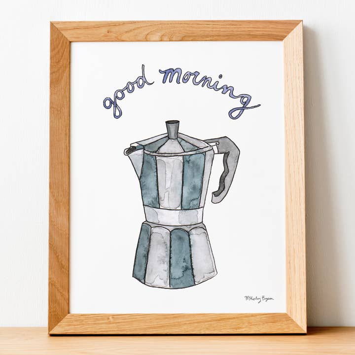 Good Morning | Watercolor Print for wholesale by Lucky Bat Paper Co.