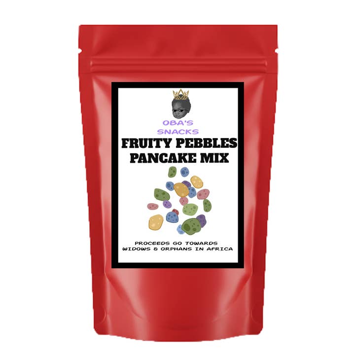 Miscela per Pancake Ispirata ai Cereali Fruity Pebbles per la vendita all'ingrosso da parte di Oba's Snacks