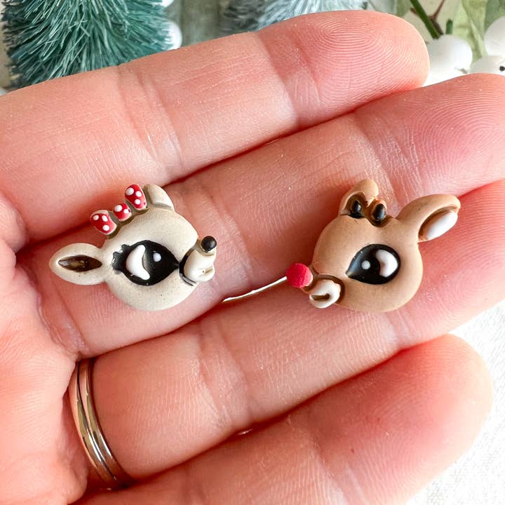 Morning Dew Designs – Großhandel Ohrstecker – Weihnachts-Rentier-Ohrringe aus Polymer-Ton2