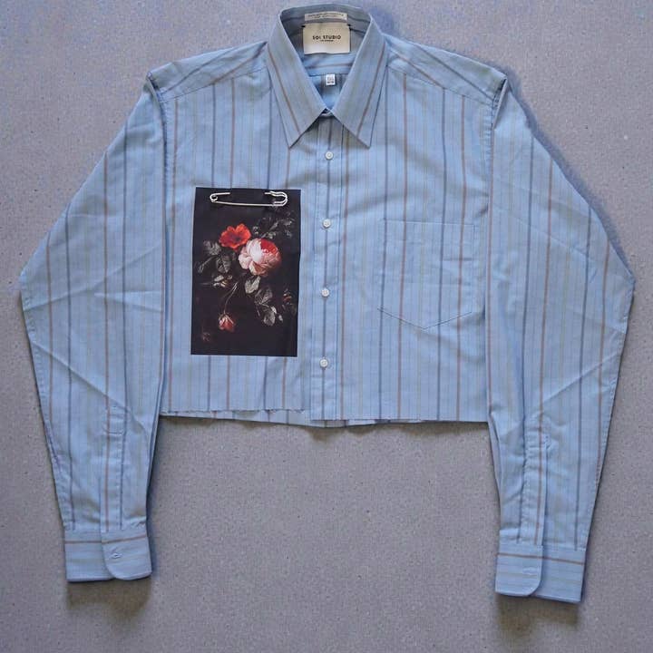 Camisa 'Flores' Impressa Reformulada por atacado de SOI STUDIO