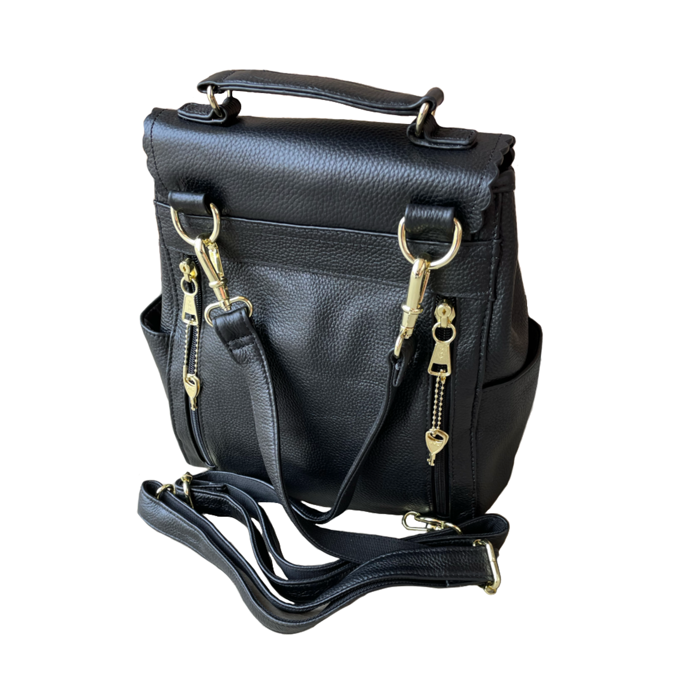 Roma Leathers, Inc. - Wholesale Backpack - Women's - Top grain cowhide leather back pack crossbody shoulder bag3