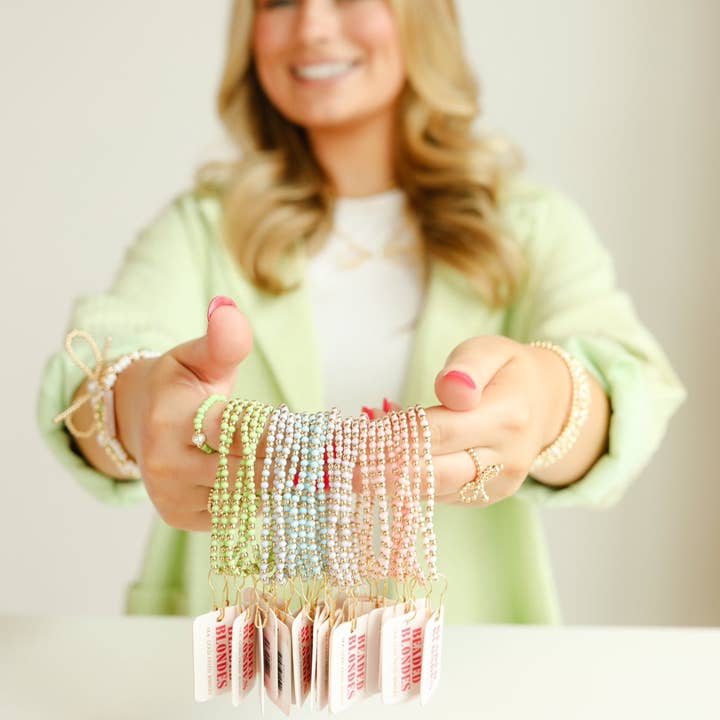 Beaded Blondes - Wholesale Beaded Bracelet - Demi Bracelet in Luster Pink