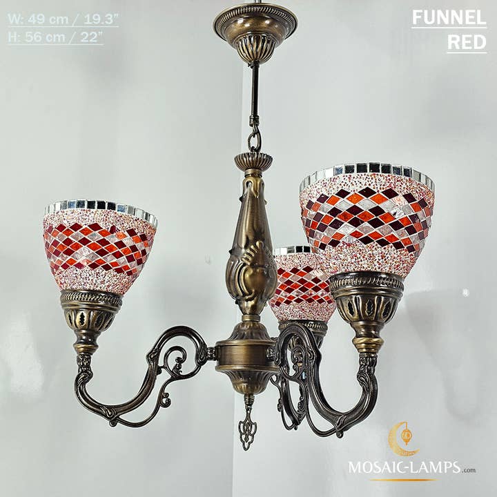 Mosaic Lamps – Candeeiro/lâmpada suspensa por atacado – Mosaico 3 Globo Feito à Mão Turco Marroquino Árabe Oriental Boh39