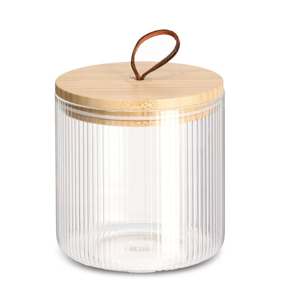 transparent Storage jar with bamboo lid, 1050 ml for wholesale on Faire0